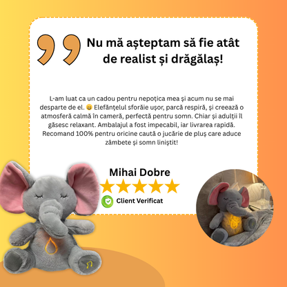 SleepyElefant – Jucăria Pufoasă care Respira ca un Bebe 😴