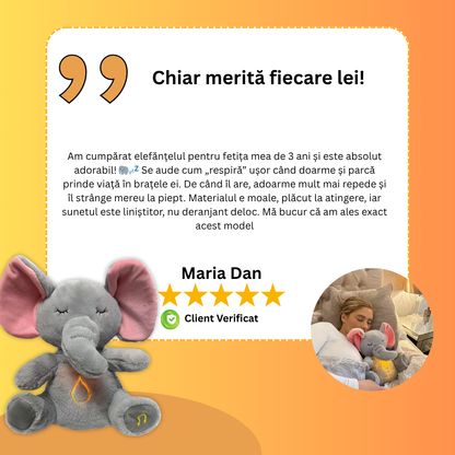 SleepyElefant – Jucăria Pufoasă care Respira ca un Bebe 😴