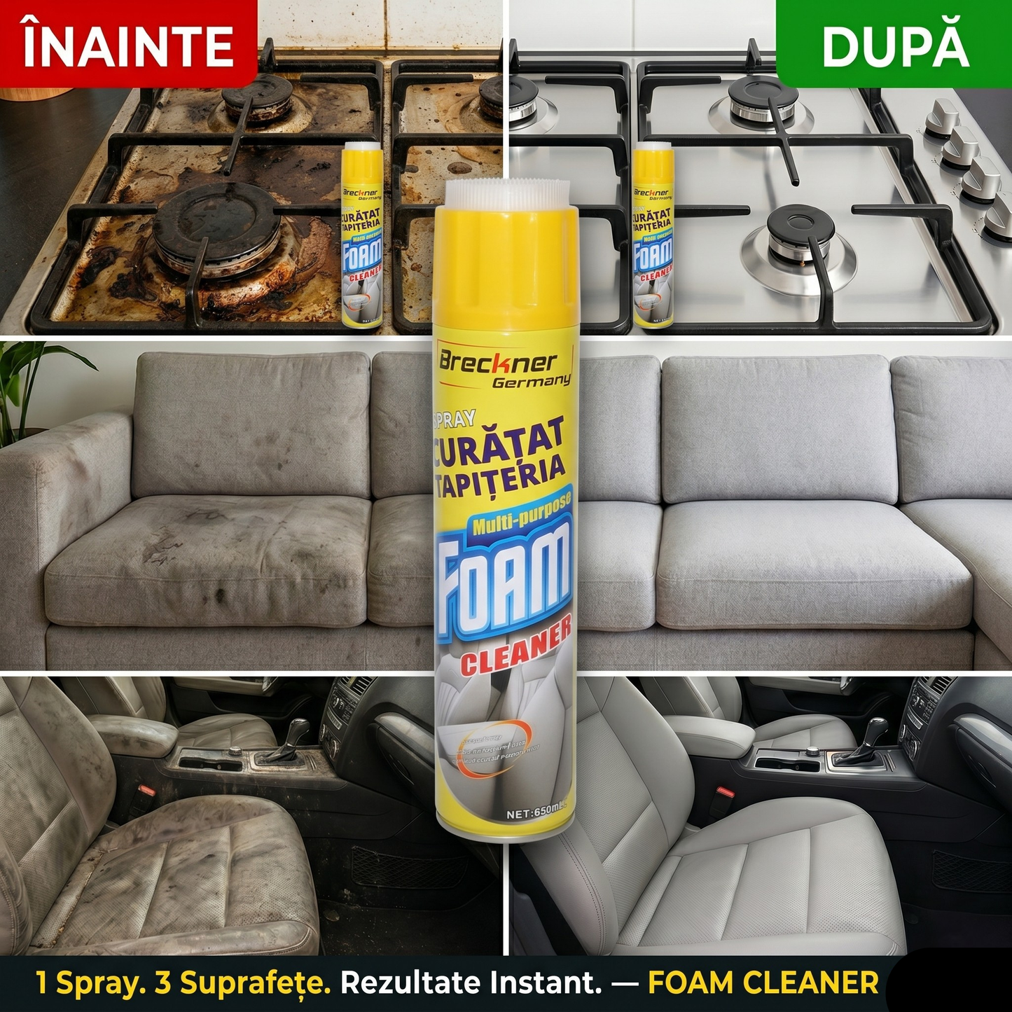 Foam Cleaner Spray 650ml — Curăță Tot Cu Un Singur Produs
